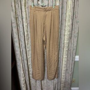 2/$28 ZARA High Waist Pleated‎ Wide Leg Trousers in Tan – Size M